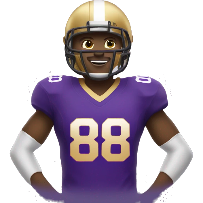 american-football-player-purple-and-gold-jersey-number-8 emoji