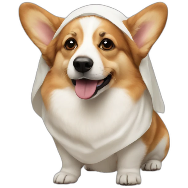 Corgi dressed as jesus emoji