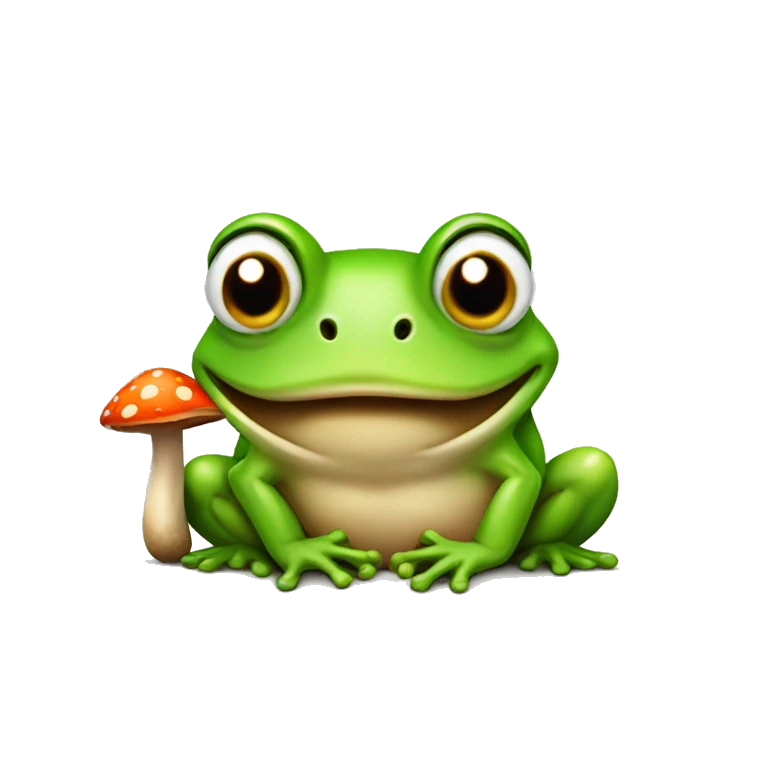 Frog with mushroom emoji