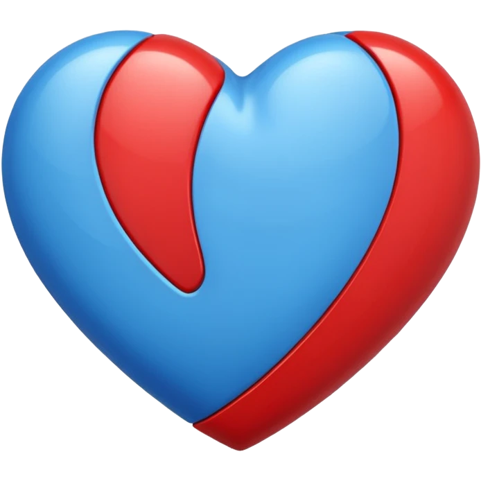 corazon azul y rojo emoji
