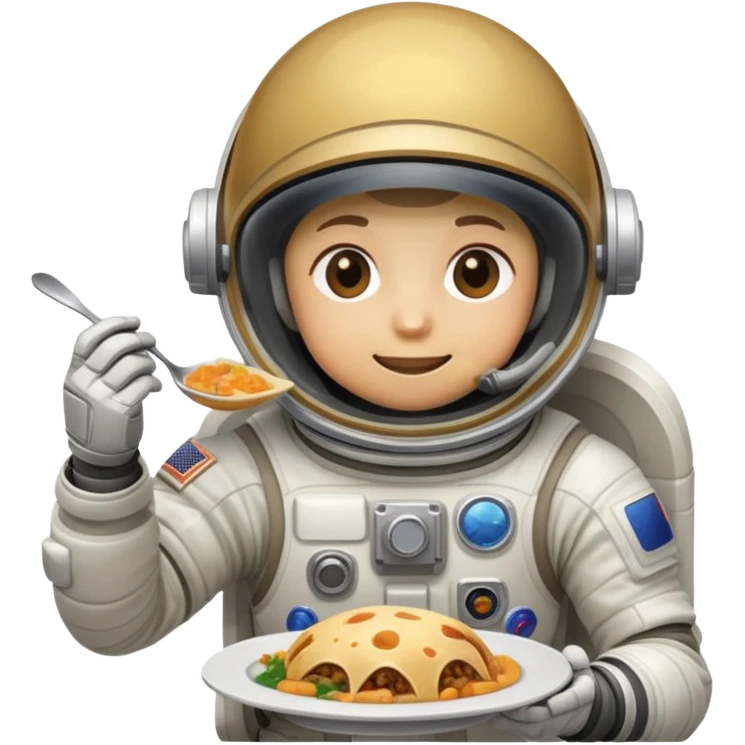 A person in a spacesuit eating a meal emoji