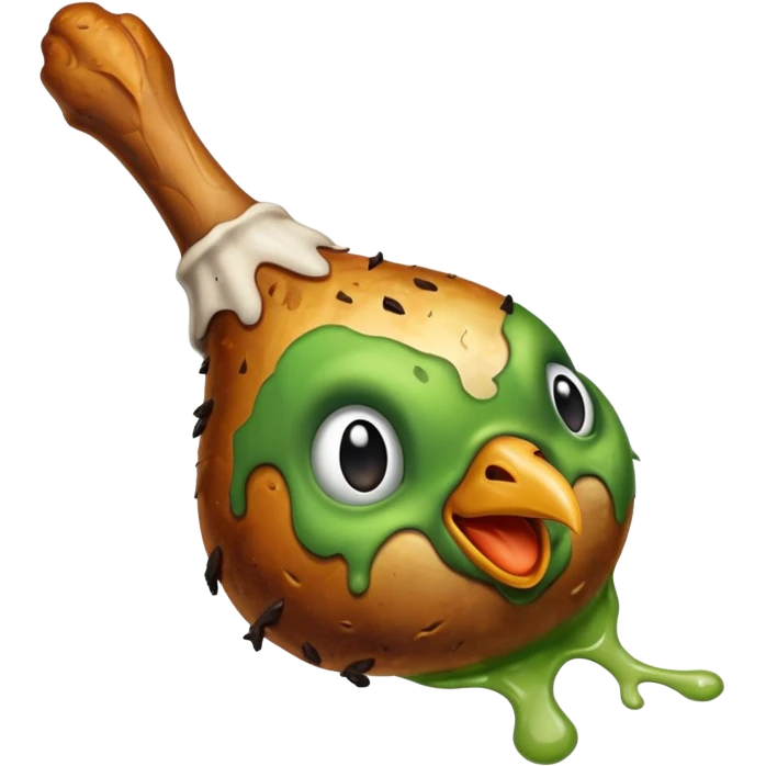 Rotten chicken drumstick emoji