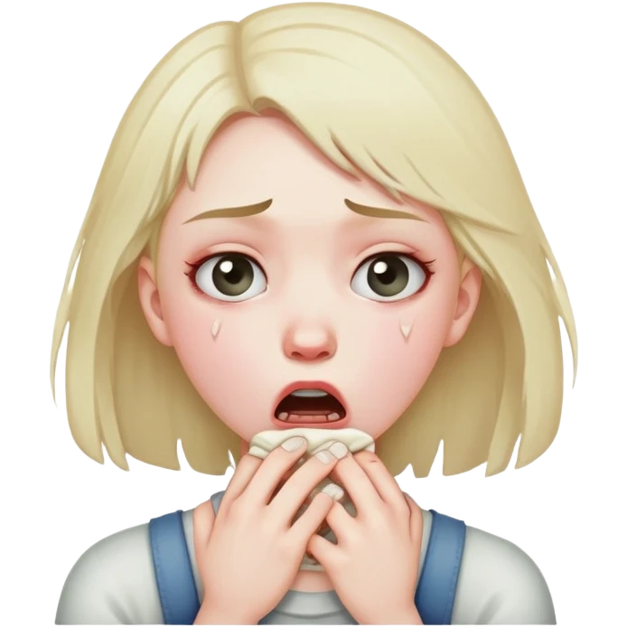 Girl choking herself emoji