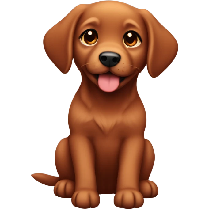 Chibi dark red retriever puppy emoji