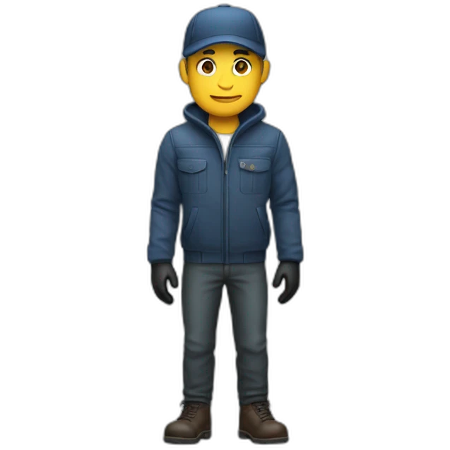 man wearing gloves full body emoji