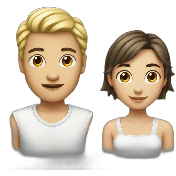 tall boy and short girl white color skin emoji