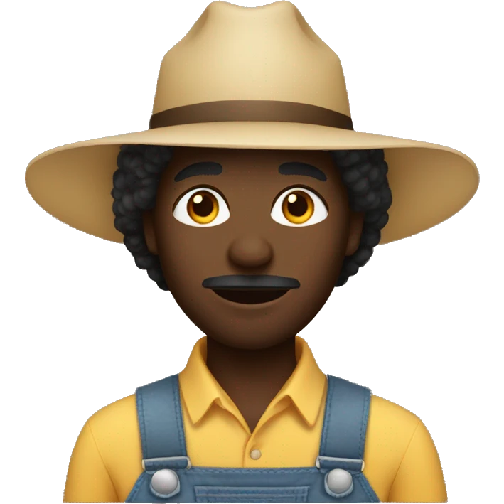 A black farmer with an afro
 emoji