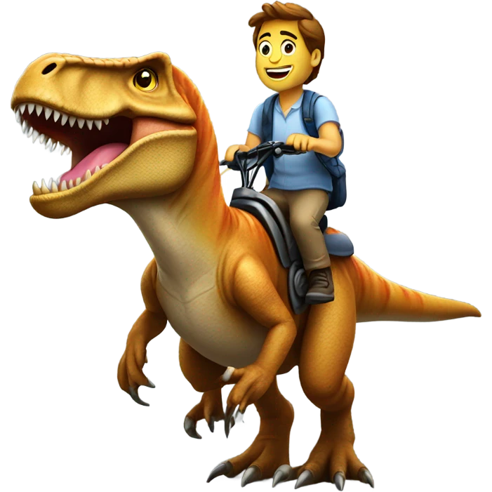 Ryder riding a trex emoji