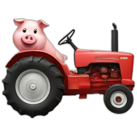pig on tractor emoji