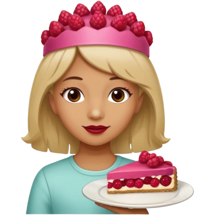 Raspberry torte human full body and legs girl with a raspberry barrette on her head emoji