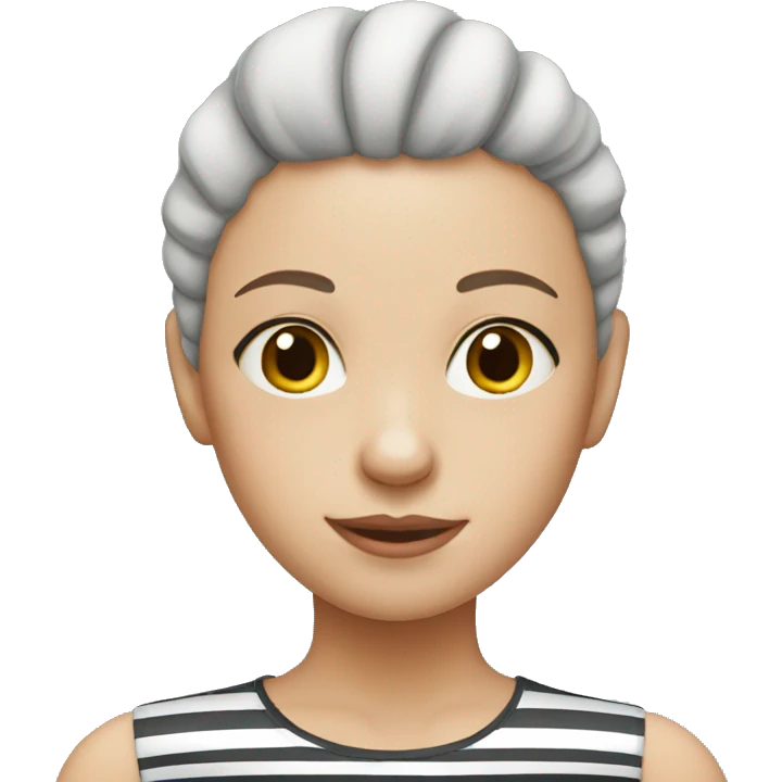bald girl in striped shirt emoji