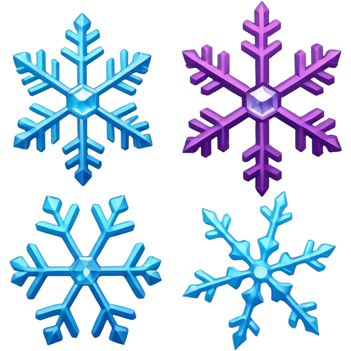 Snowflakes in different colors emoji