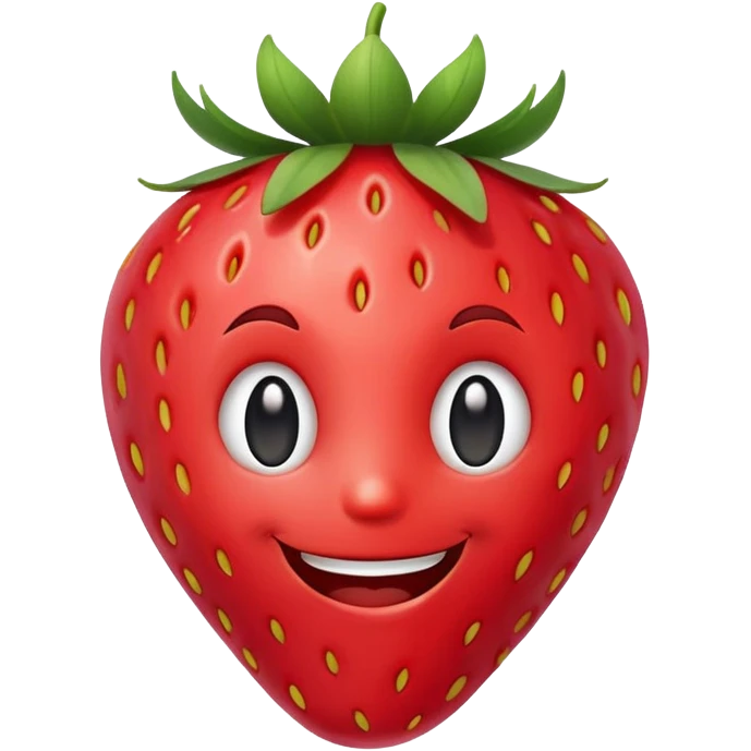 Strawberry with face emoji