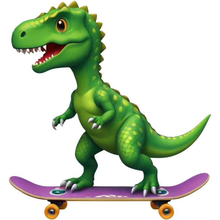 Dinosaur on a skateboard emoji