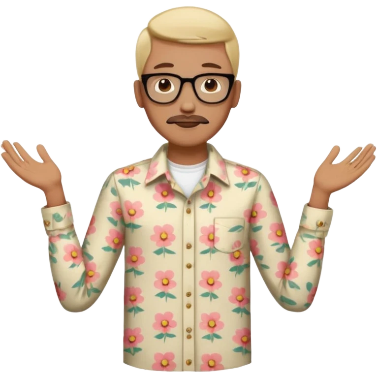 flowered hipster shirt long armed emoji