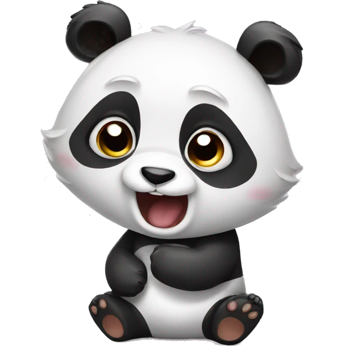Cute panda yelling no emoji