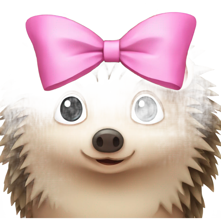 hedgehog with a pink bow emoji