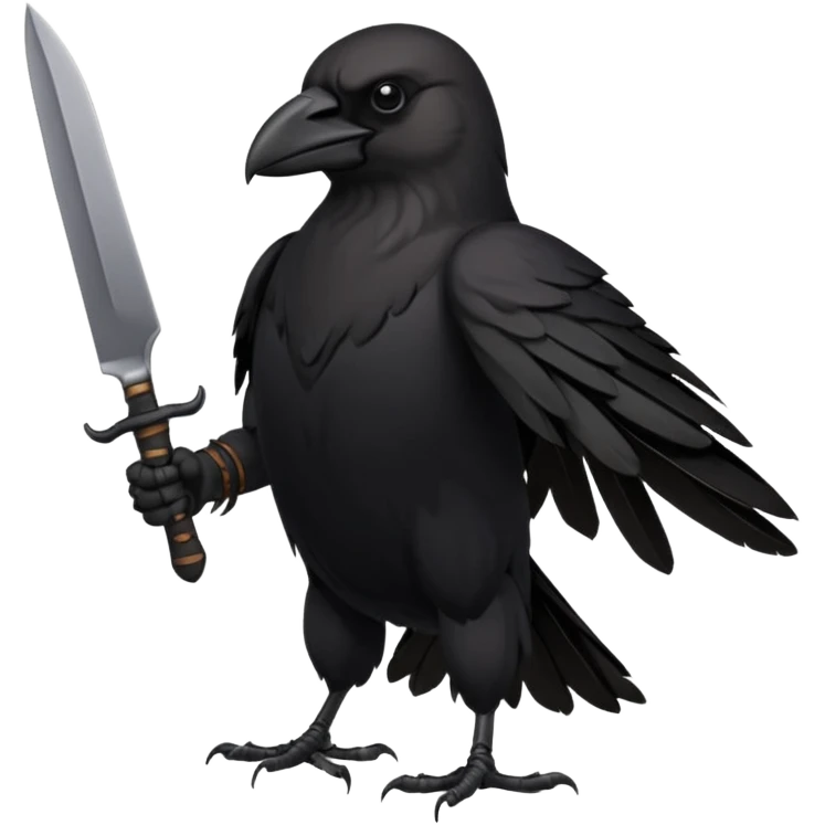crow with knife emoji
