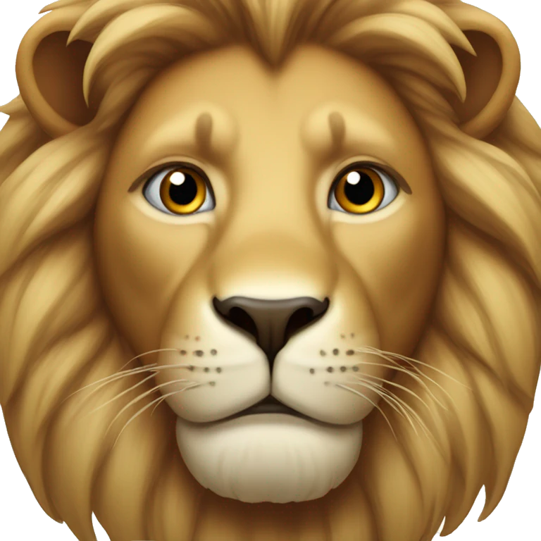 lion face, deep glance emoji