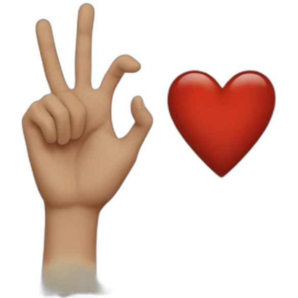 Half Heart with hand emoji