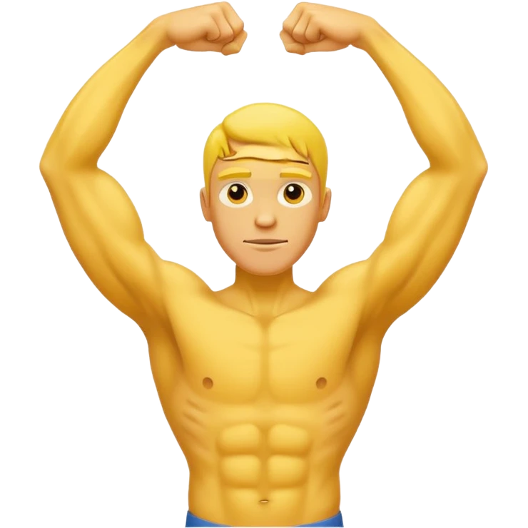 Yellow Man flexing skinny long arms  emoji