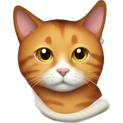 ginger cat with a blanket on in winter  emoji