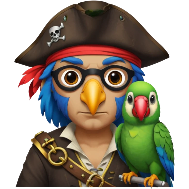 pirate and parrot emoji