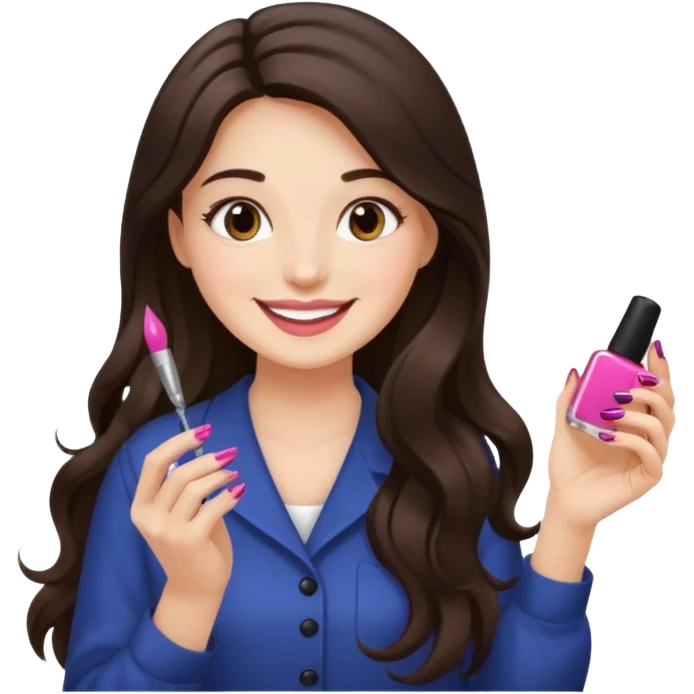 brunette nail artist long haired emoji