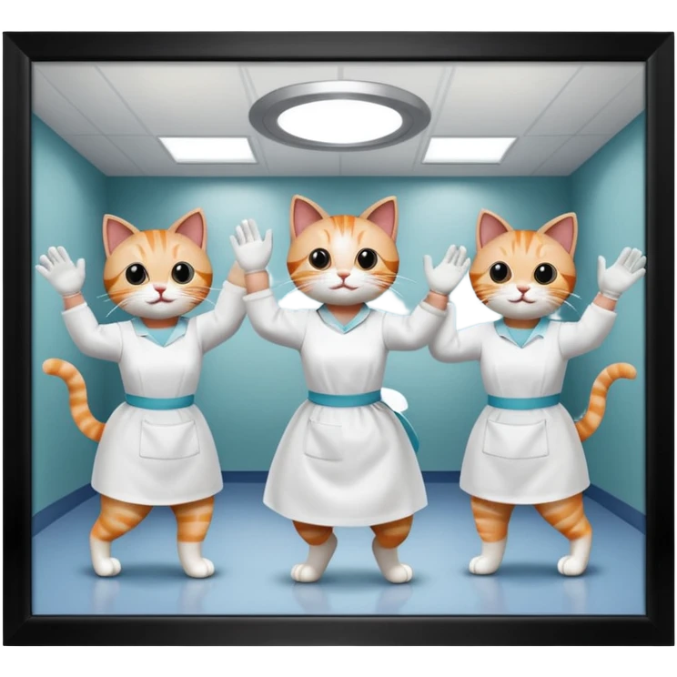 Cats dancing in operating theatre emoji