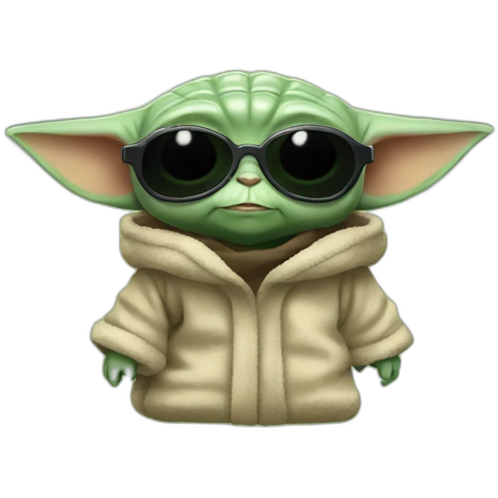 Baby Yoda with sunglasses  emoji