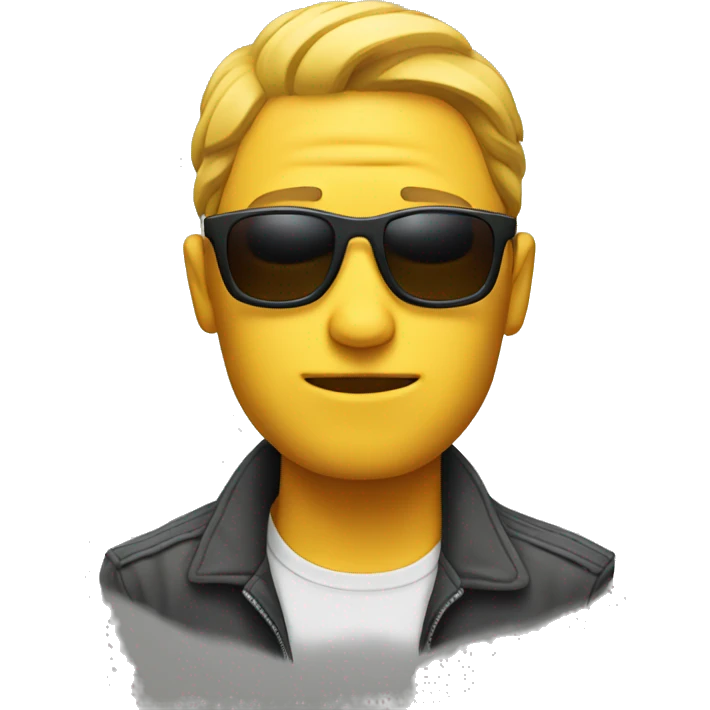 Cool man with hidden face emoji
