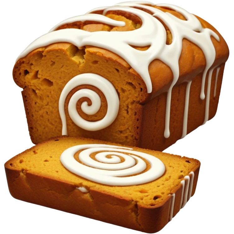 Pumpkin bread with white icing  emoji