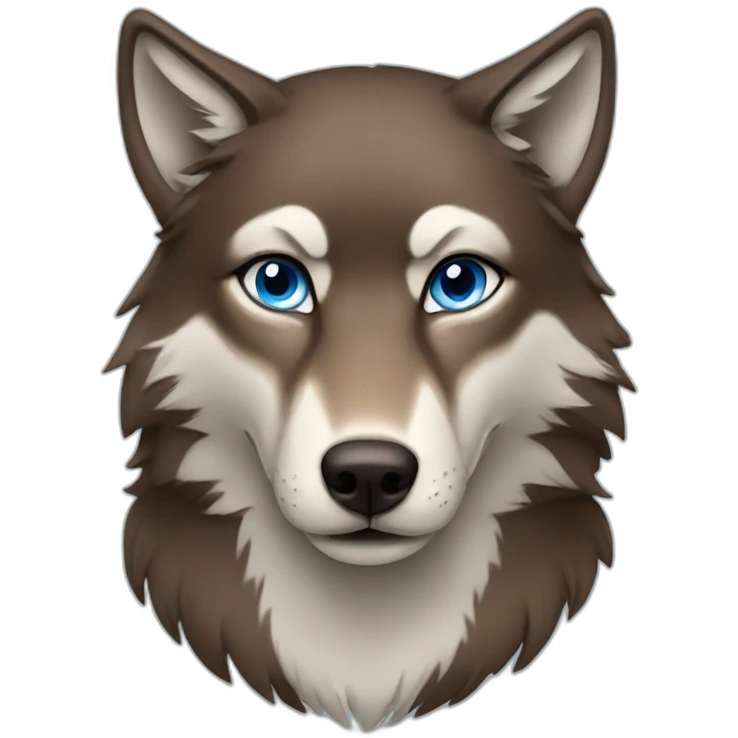 Brown female wolf blue eyes  emoji
