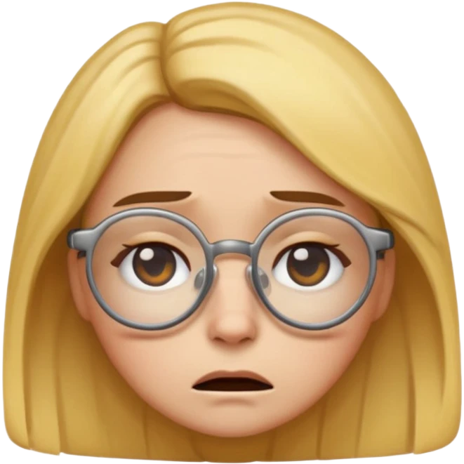 create a female emoji tired from studying and doing activities emoji