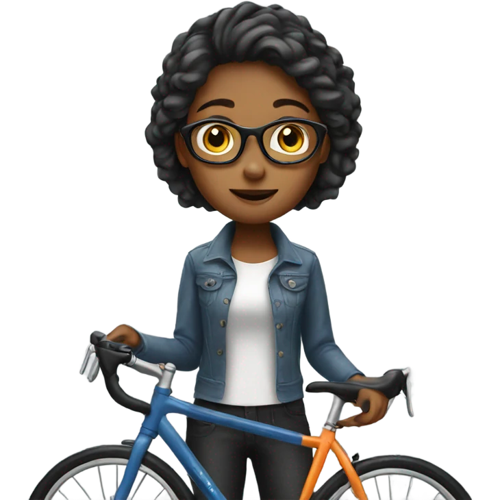 Girl with bike emoji