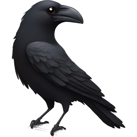 Crow reading a book emoji