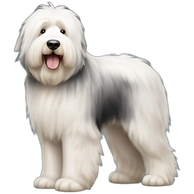 Dog old english sheepdog full-height emoji