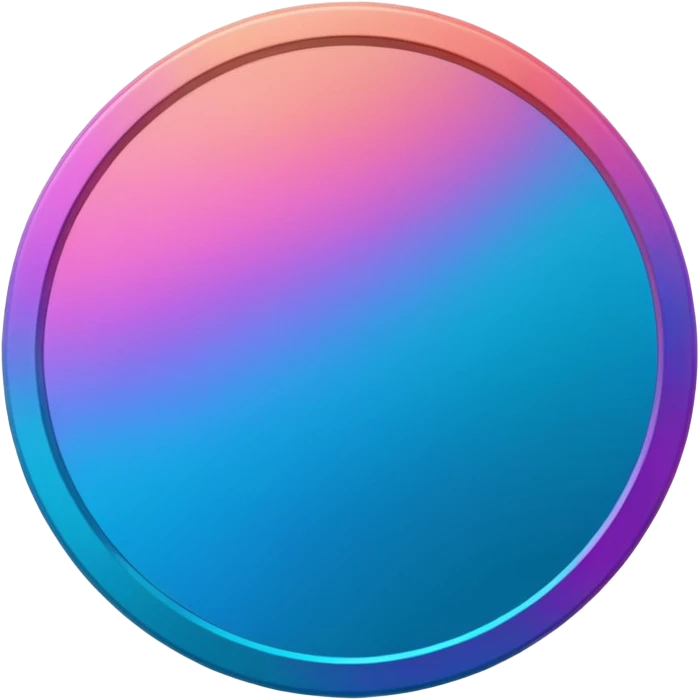 
coin color in in gradient of turquoise, blue, pink, purple, and coral metal texture
Rotate coin 90 degree  3d effect emoji