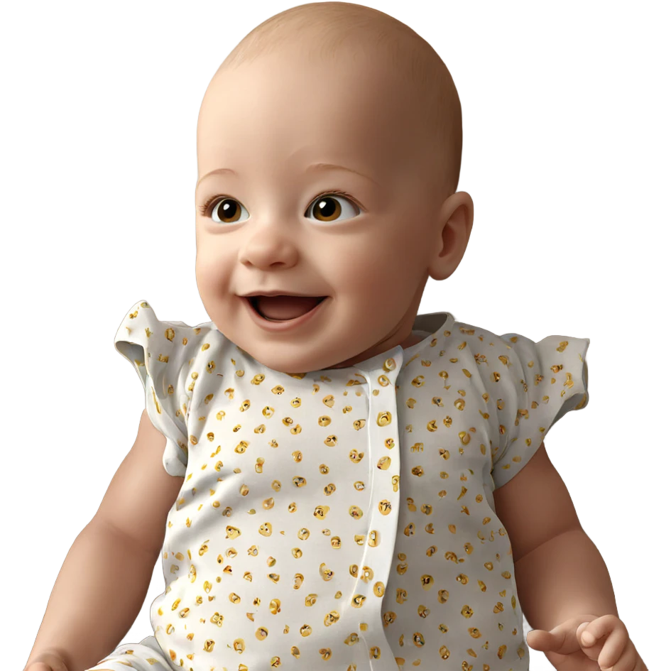 smiling bald baby portrait emoji