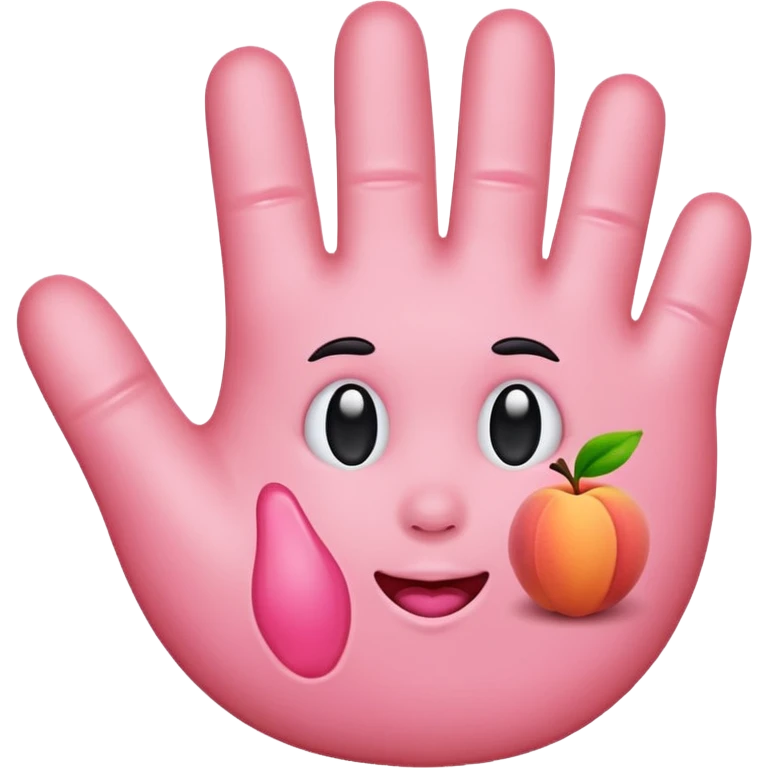 Peach emoji with handprint emoji