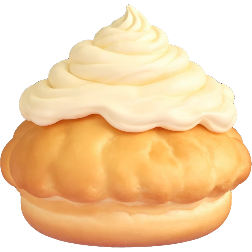 cream puff, simplified, clear, emoji-like emoji