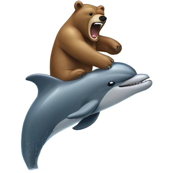 Bear bites a dolphin  emoji