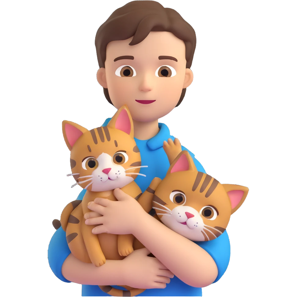 boy and cat pet emoji