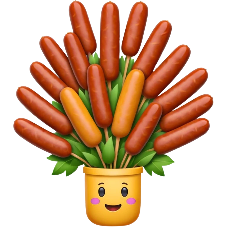 Make emoji flower bouqet from base sausage emoji