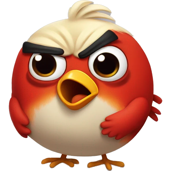 Cute angry bird emoji