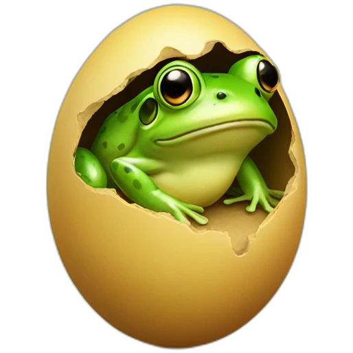 Frog in egg emoji