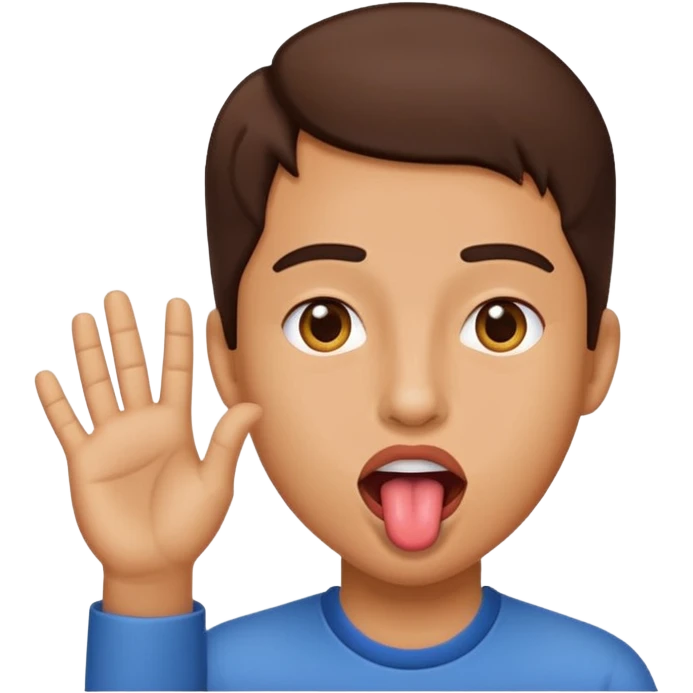 tounge out with hands to the side  emoji