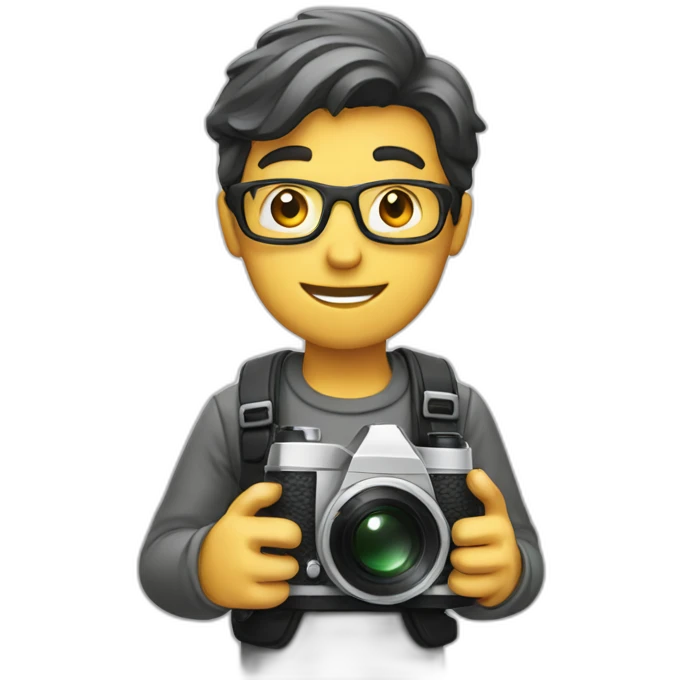 photographer holding film camera emoji