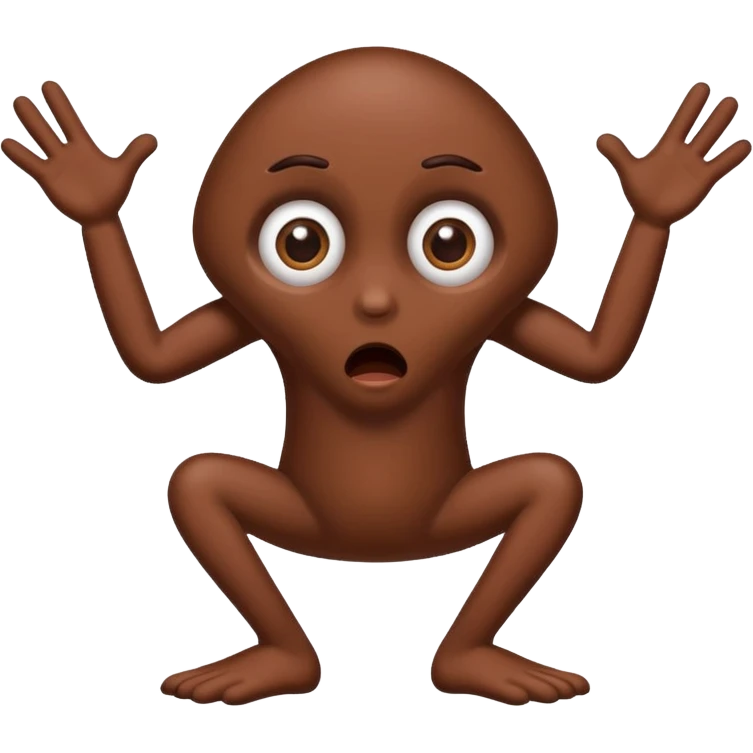 Une chocolatine avec des yeux des bras et des jambes qui peure  emoji