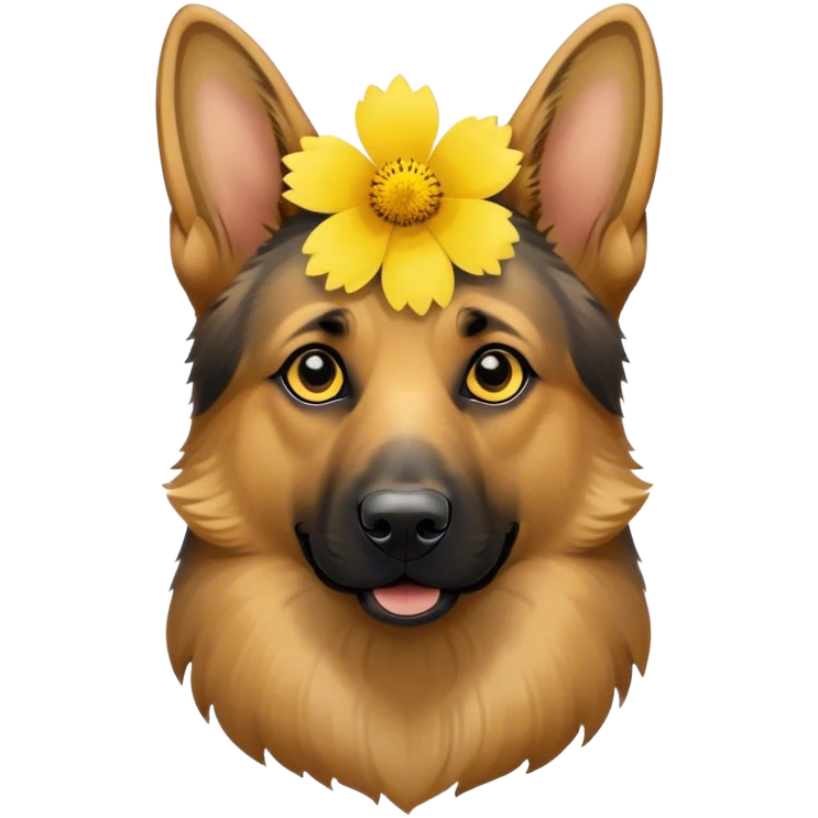 German Shepherd flower yellow  emoji
